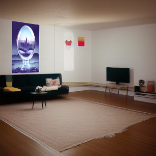 City inside a glass bubble   AI Art Poster