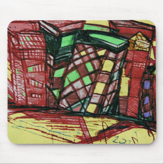 CITY ISLAND red Mouse Mat