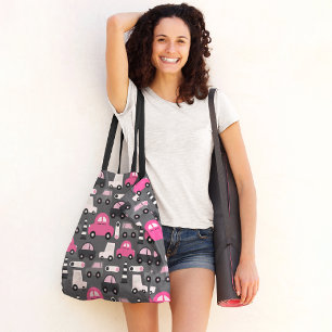 City kids cars tote bag