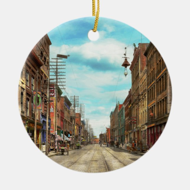 City - Knoxville TN - Gay Street 1903 Ceramic Tree Decoration (Front)