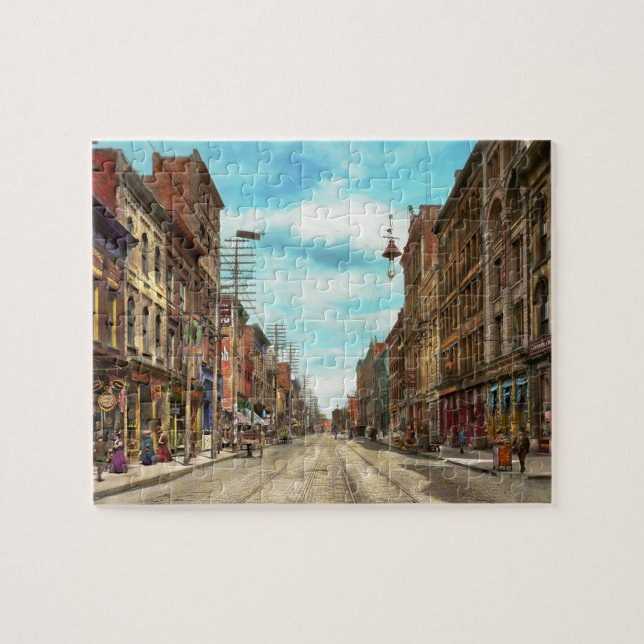 City - Knoxville TN - Gay Street 1903 Jigsaw Puzzle (Horizontal)