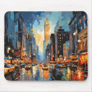City Landscape Concept Abstract Colourful Scenery Mouse Mat
