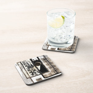 City Language Black and White Coaster