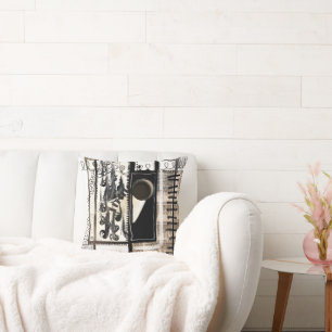 City Language Black and White Cushion