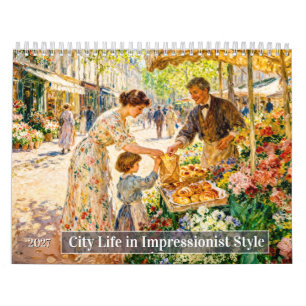 City Life in Impressionist Style Calendar