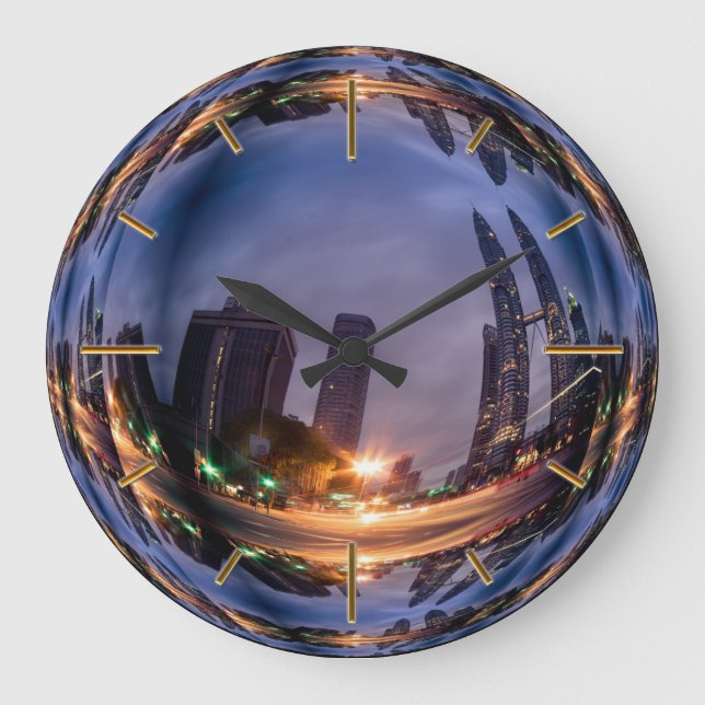 City Lights 1 Numeral Options Wall Clocks (Front)