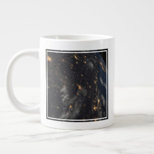 City Lights At Night On Planet Earth Large Coffee Mug