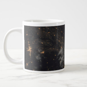 City Lights At Night On Planet Earth Large Coffee Mug