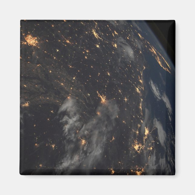 City Lights At Night On Planet Earth Magnet (Front)
