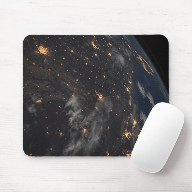 City Lights At Night On Planet Earth Mouse Mat (With Mouse)