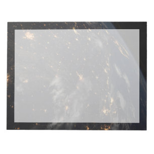 City Lights At Night On Planet Earth Notepad