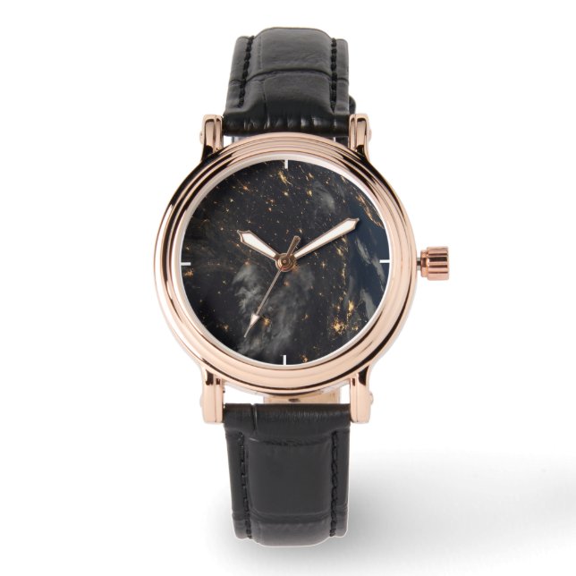 City Lights At Night On Planet Earth Watch (Front)