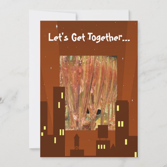 City Lights Dinner Party drinks invitation (Front)