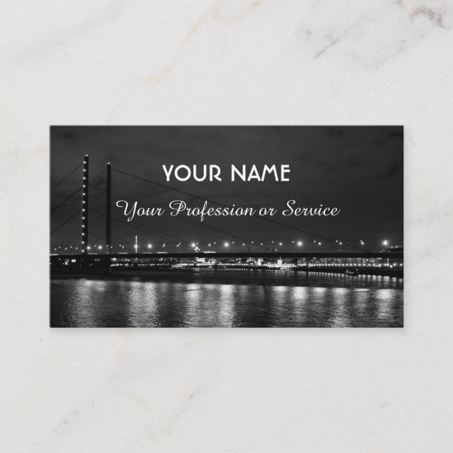 City lights Düsseldorf black and white design Busi Business Card (Front)