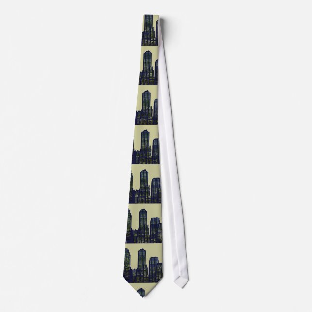 City lights grey green tie (Front)