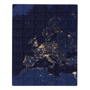 City Lights In Several European And Nordic Cities. Jigsaw Puzzle