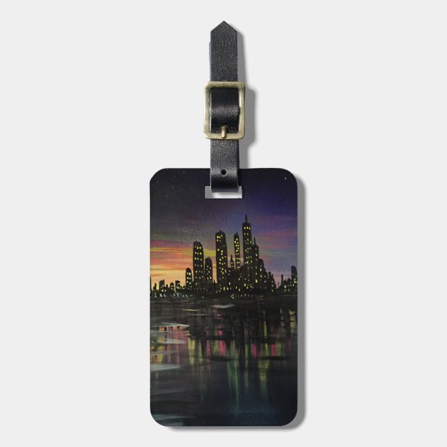 City Lights Luggage Tag (Front Vertical)
