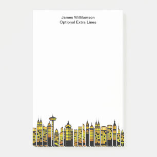 City Lights Modern Bulidings Skyline Night Custom Post-it Notes
