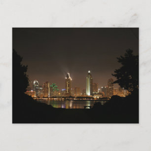 City Lights Nights in San Diego Postcard