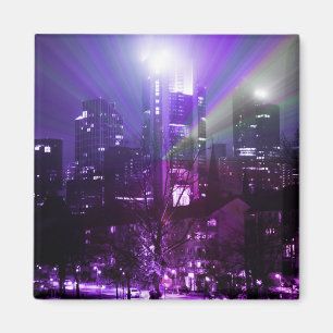 City lights of Frankfurt am Main - purple Magnet