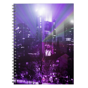 City lights of Frankfurt am Main - purple Notebook