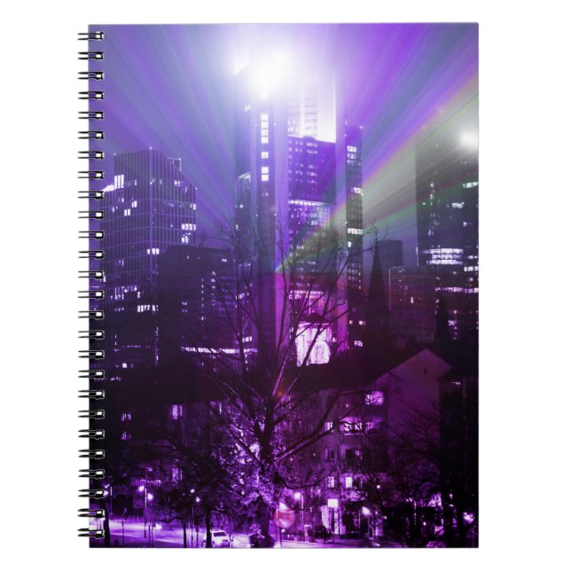 City lights of Frankfurt am Main - purple      Notebook (Front)