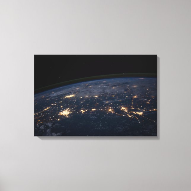 City Lights Of The Southern United States. Canvas Print (Front)