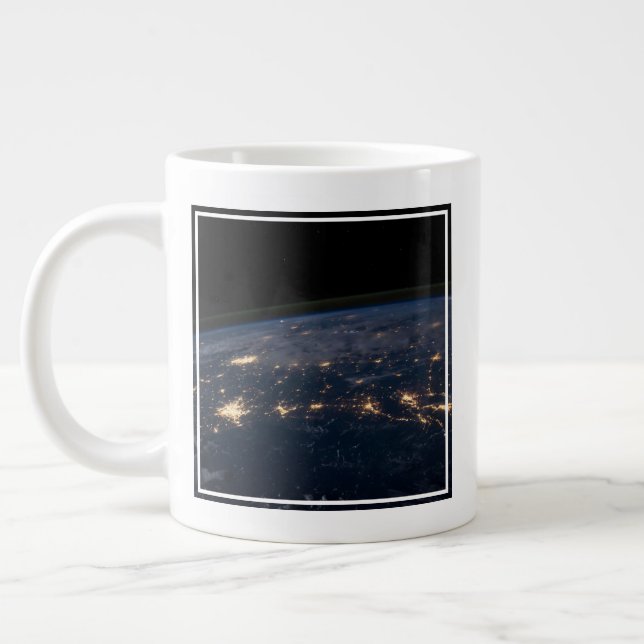 City Lights Of The Southern United States. Large Coffee Mug (Left)
