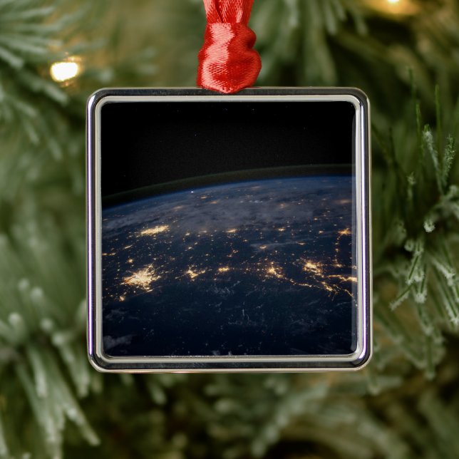 City Lights Of The Southern United States. Metal Tree Decoration (Tree)