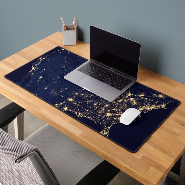 City Lights Of The United States At Night. Desk Mat (Office 2)