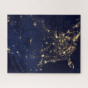 City Lights Of The United States At Night. Jigsaw Puzzle