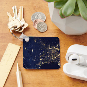 City Lights Of The United States At Night. Key Ring