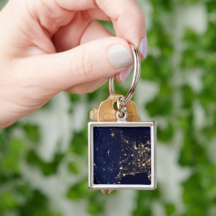 City Lights Of The United States At Night. Key Ring
