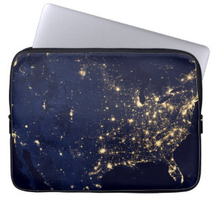 City Lights Of The United States At Night. Laptop Sleeve