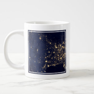 City Lights Of The United States At Night. Large Coffee Mug