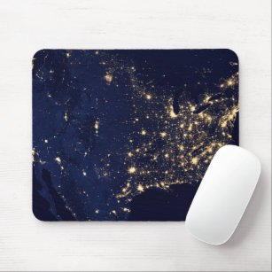 City Lights Of The United States At Night. Mouse Mat