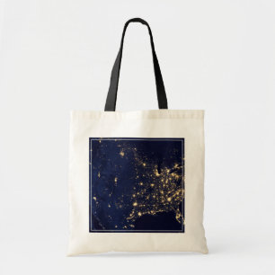 City Lights Of The United States At Night. Tote Bag