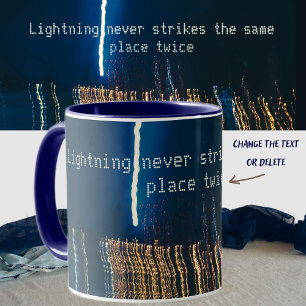 City lights on dark blue background mug