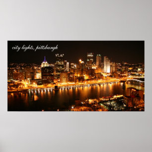 city lights, pittsburgh poster