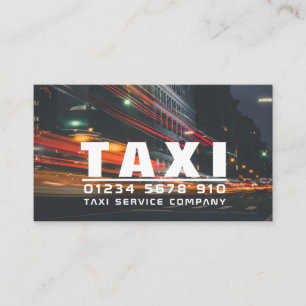 City Lights, Taxi Cab Firm, Price List Business Card