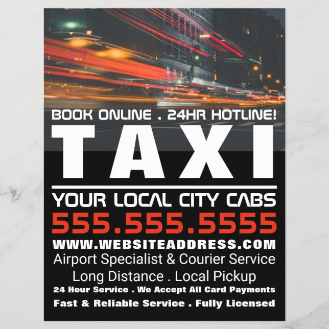 City Lights, Taxi Cab Firm with Price List Flyer (Front)
