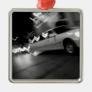 City Limousine at Night Metal Tree Decoration
