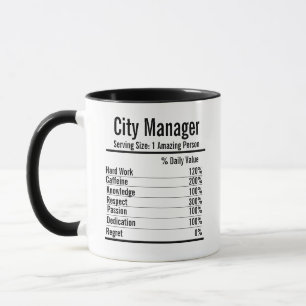  City Manager Nutrition Facts Mug Best City Manage