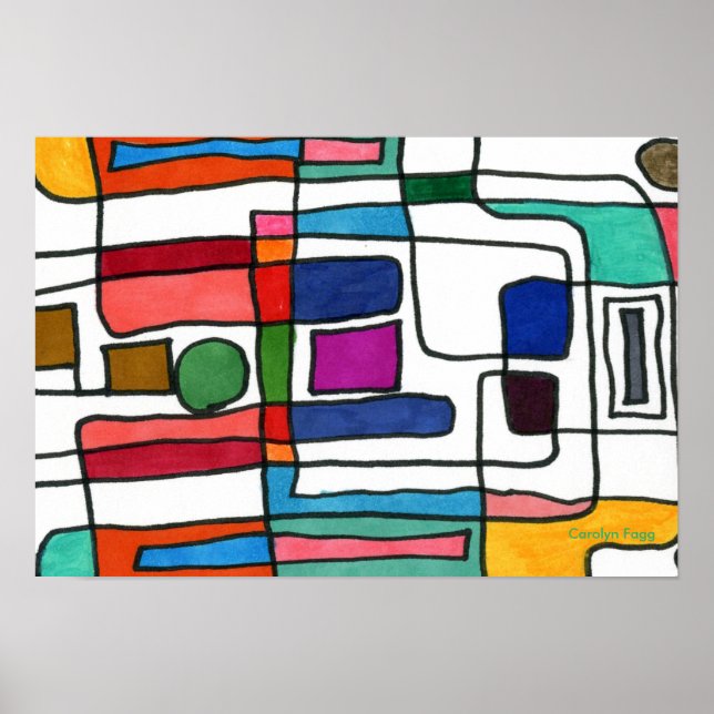 "City Map" Design by Carolyn Fagg Poster (Front)