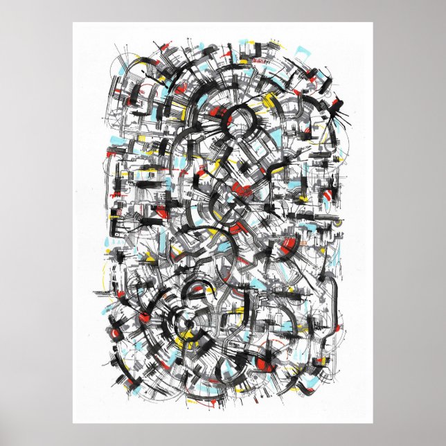 City map ink art poster (Front)