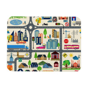 City Map Pattern Magnet
