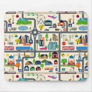 City Map Pattern Mouse Mat
