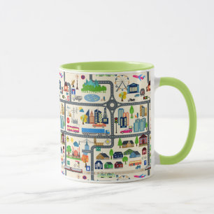 City Map Pattern Mug