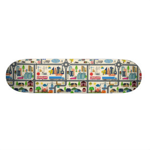City Map Pattern Skateboard