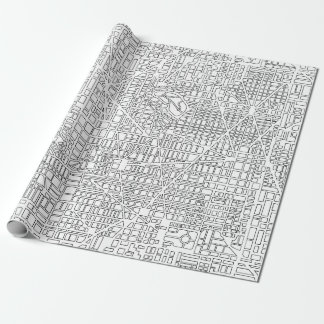 City map pattern wrapping paper